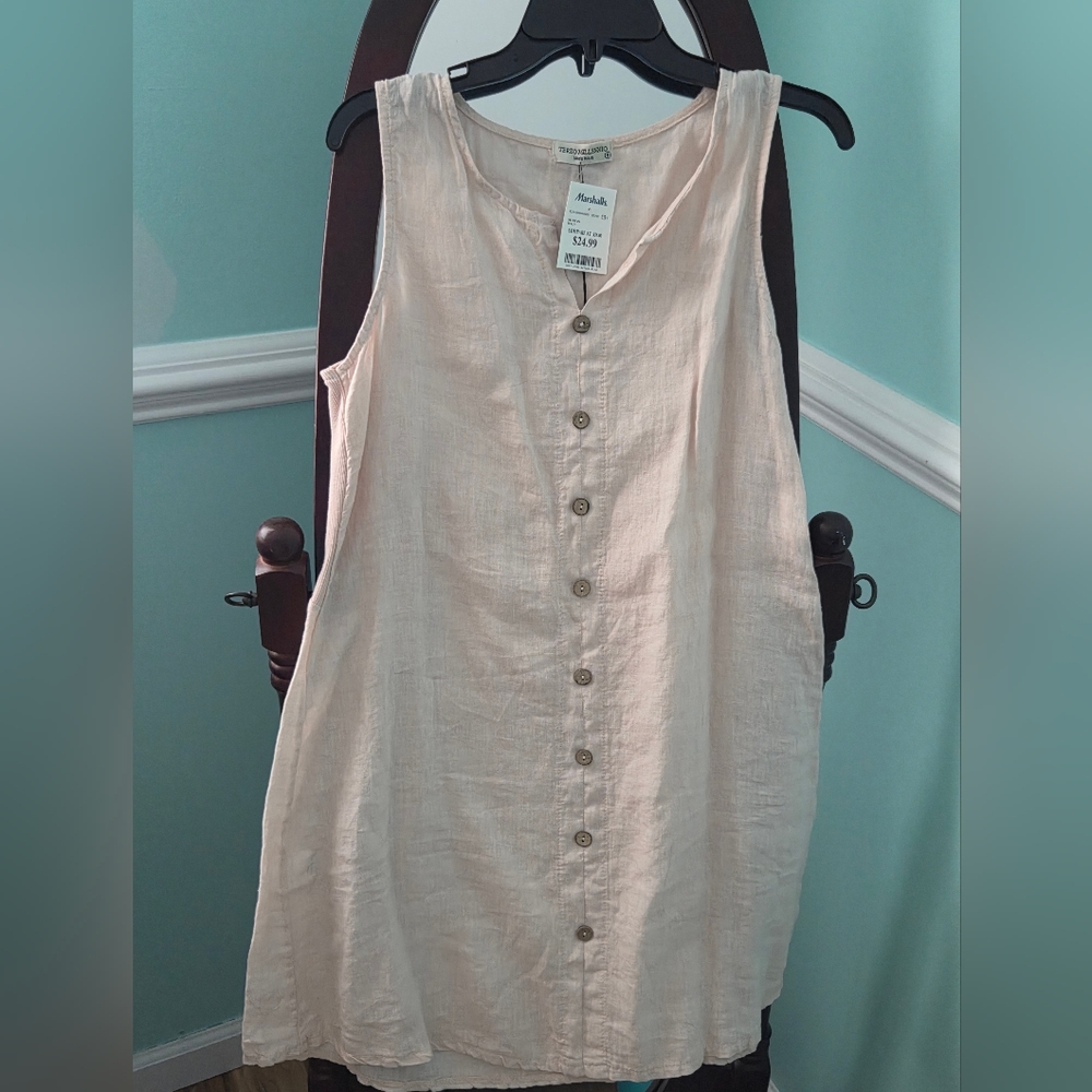 Sleeveless Button-Down Coverup/Sundress